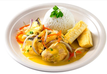 Ceviche de pollo con yuca